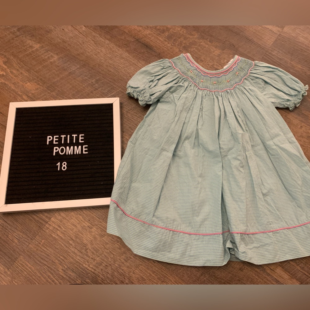 Petite pomme smocked bishop dress with bloomers